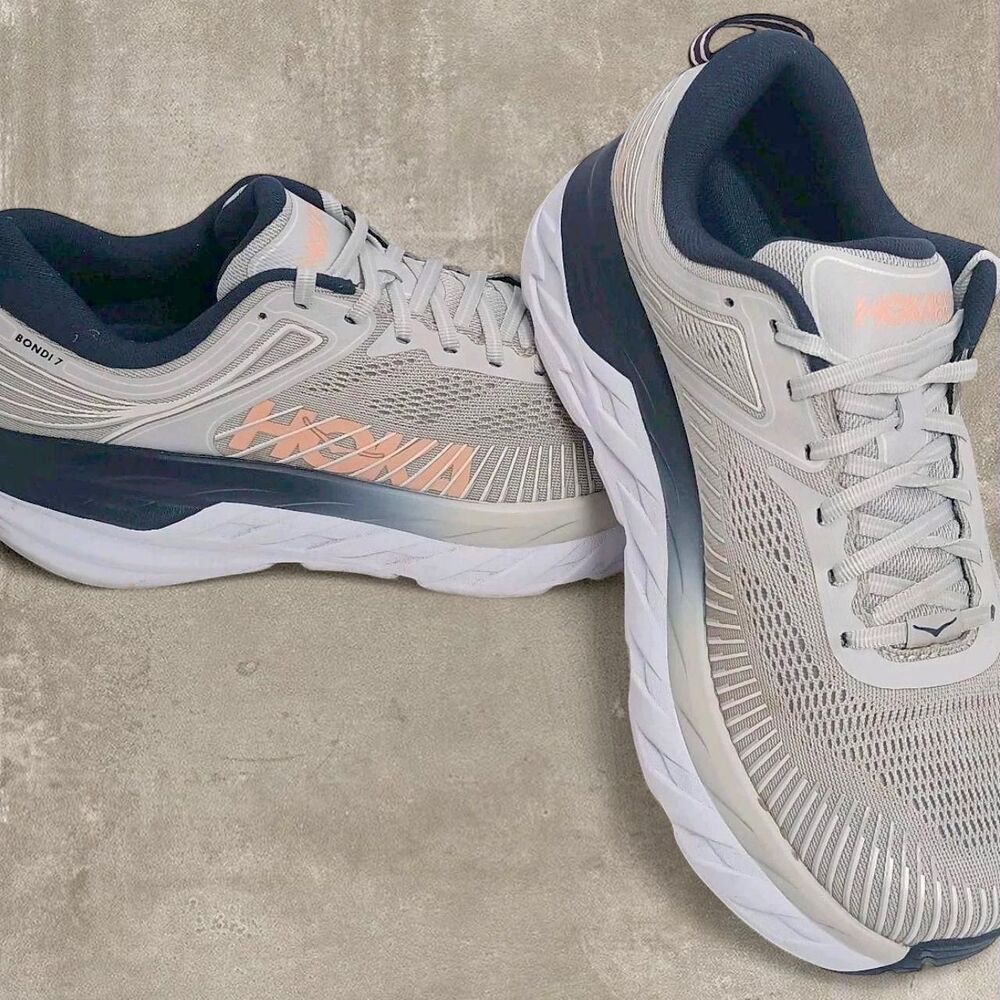 Women's Size 10 Hoka One One W Bondi 7 Running Shoes Lunar Rock